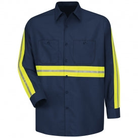 Red Kap SP14 Enhanced Visibility Industrial Work Shirt Long Sleeve
