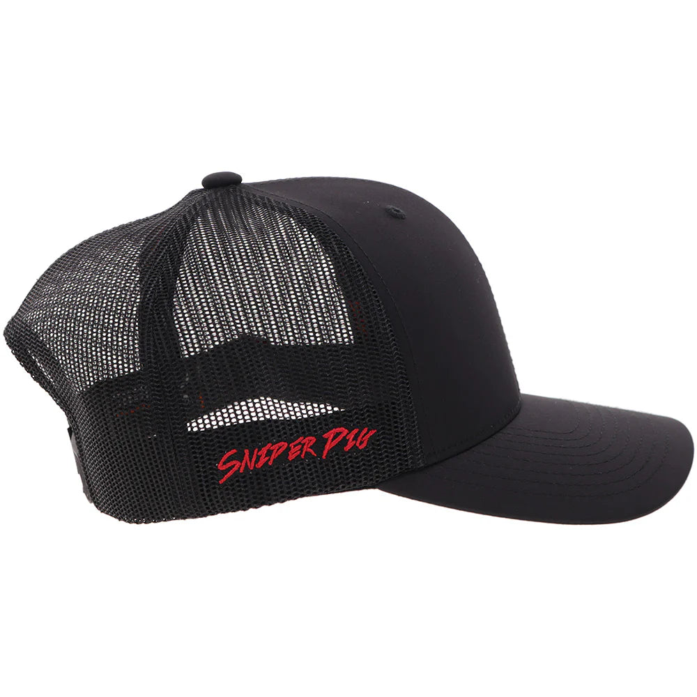 "Sniper Pig" Hat Black w/Grey/Red Logo