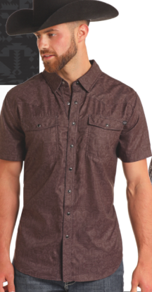 Rock&Roll Aztec print Tek SS - Black