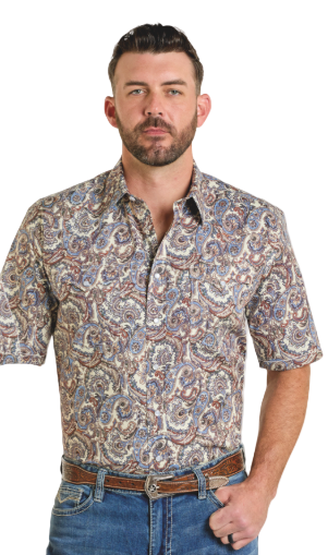 Panhandle Slim S/S Snap - Taupe