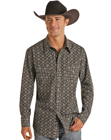 Rock&Roll Vintage Medallion Button Down Shirt