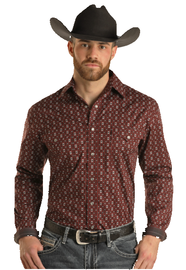 Pandhandle Geometric Print Snap Western Shirt - Big & Tall