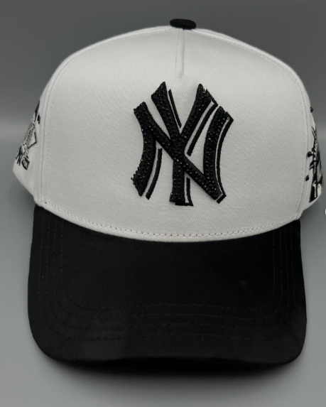Kevin Hats New York White on Black