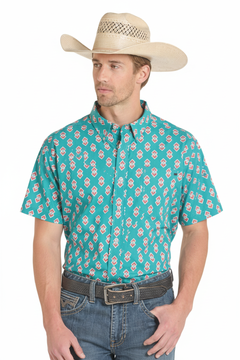 Rock&Roll Geo Printed SS Shirt