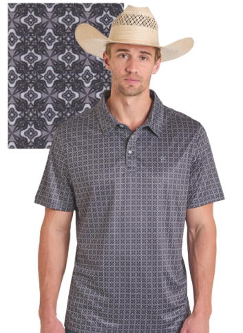 PANHANDLE SLIM BLACK MENS SS POLO SNAP