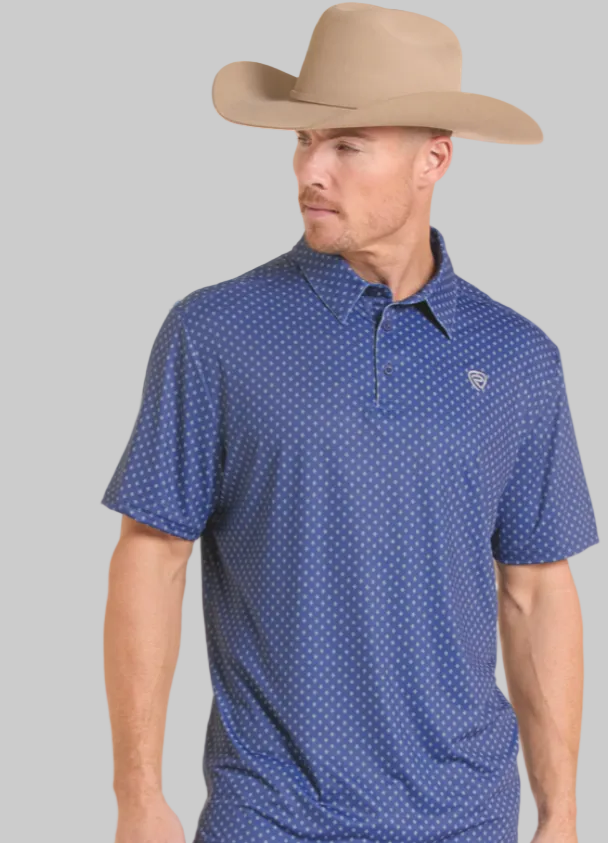 Rock&Roll Micro Geo Print Polo
