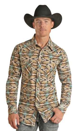 Rock&Roll Aztec Stripe Snap Shirt