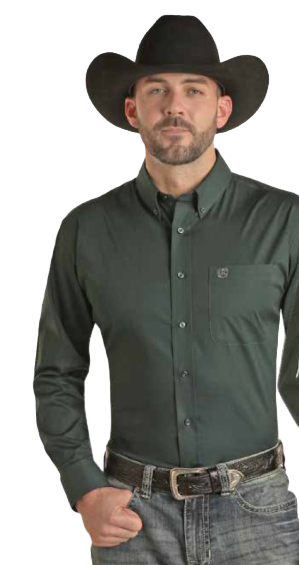 Panhandle Mens Long Sleeve Solid Stretch - Big & Tall