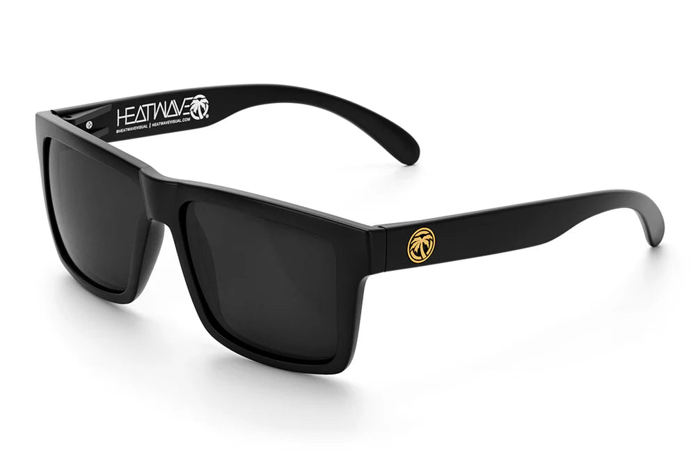 VISE Z87 Sunglasses Black Frame - GOLD EMBLEM: Black Lens