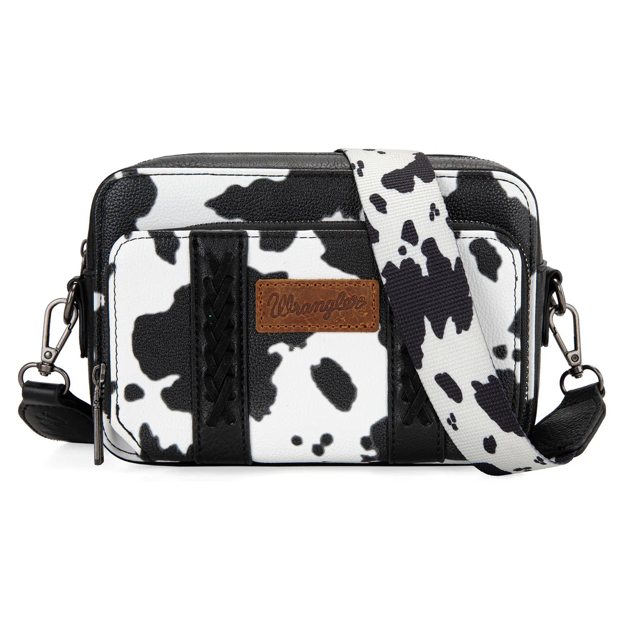 Wrangler Cow Print Crossbody Purse With Wallet Compartment