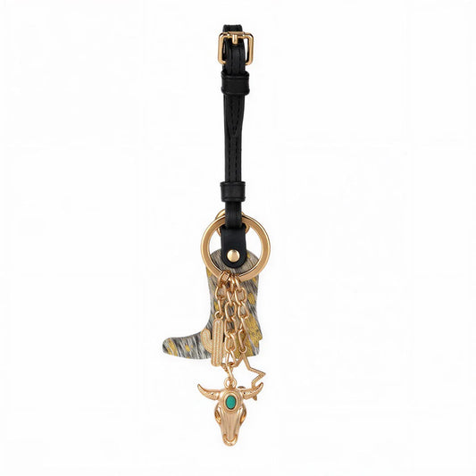 Wrangler Western Cowhide Cowboy Boot Bag Charm