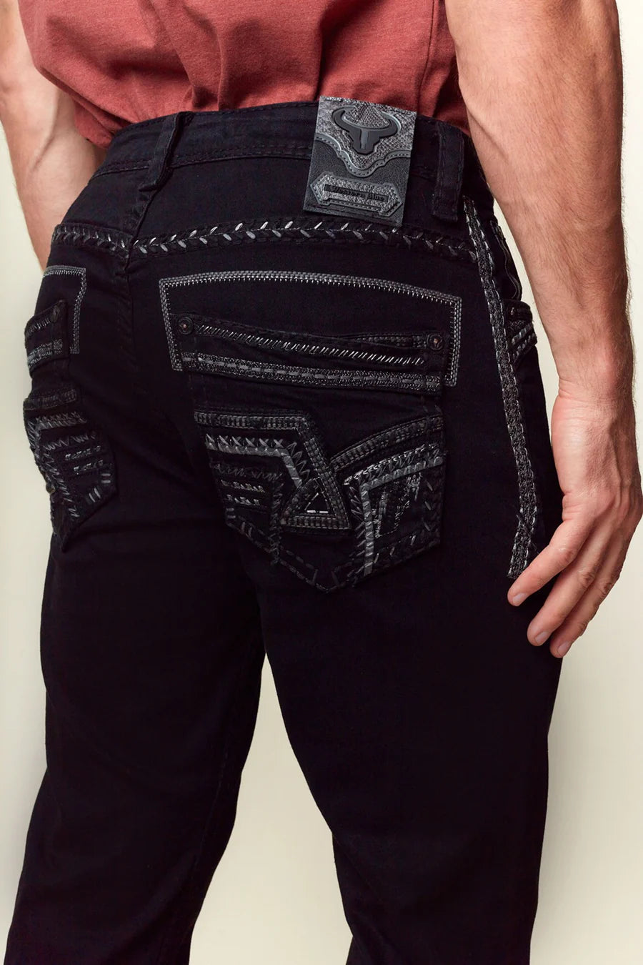 Men's Western Blue Straight Jeans