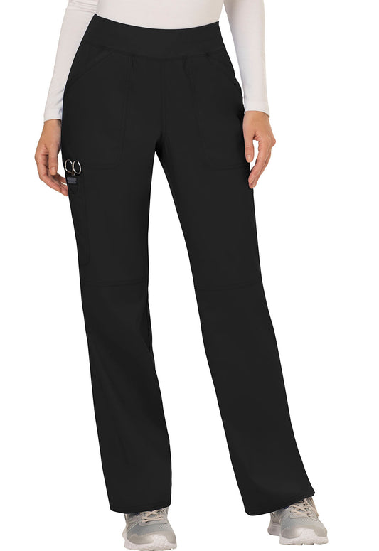 Women's Elastic Waist Cargo Pocket Scrub Pant - Plus