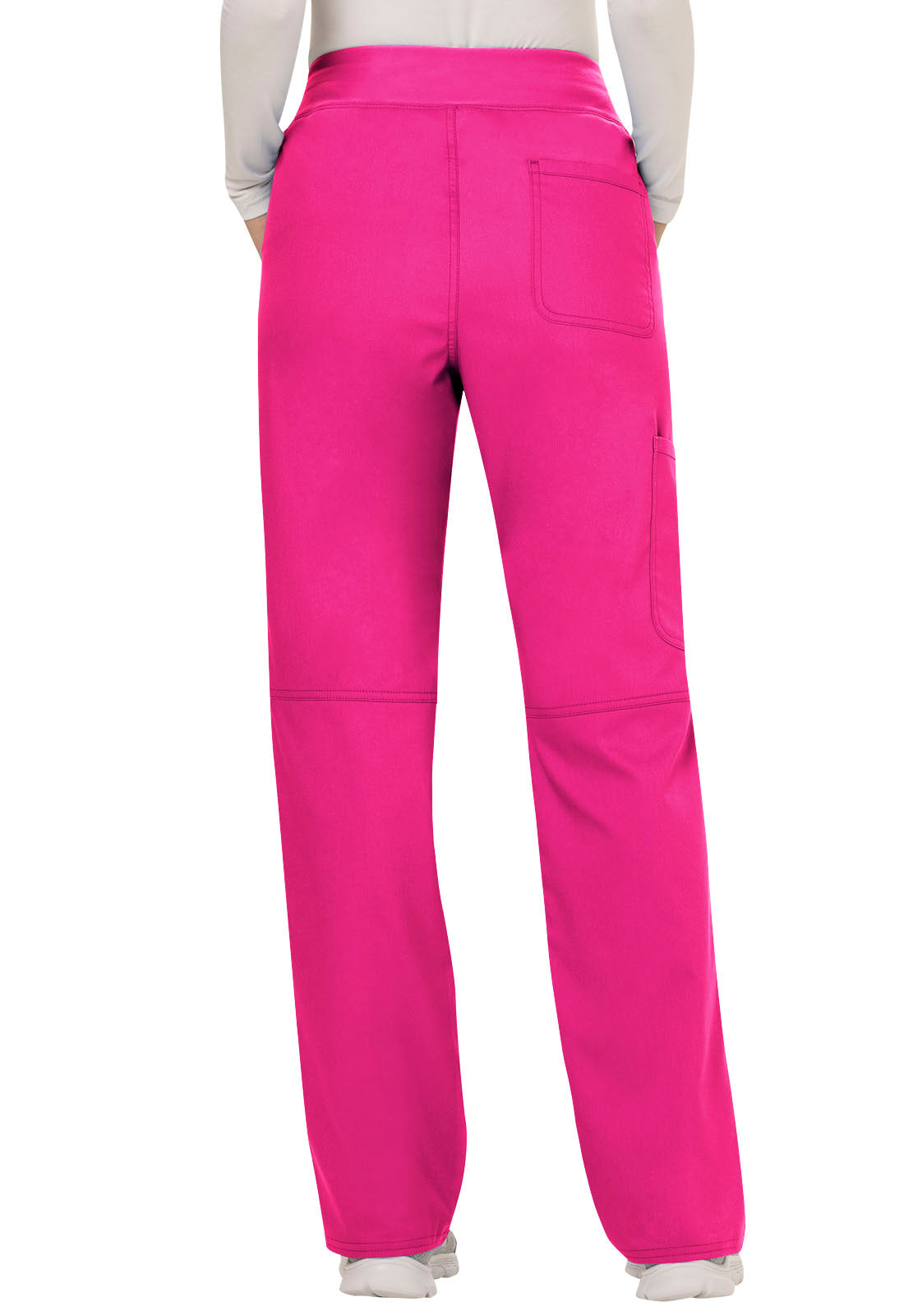 Women's Elastic Waist Cargo Pocket Scrub Pant - Plus