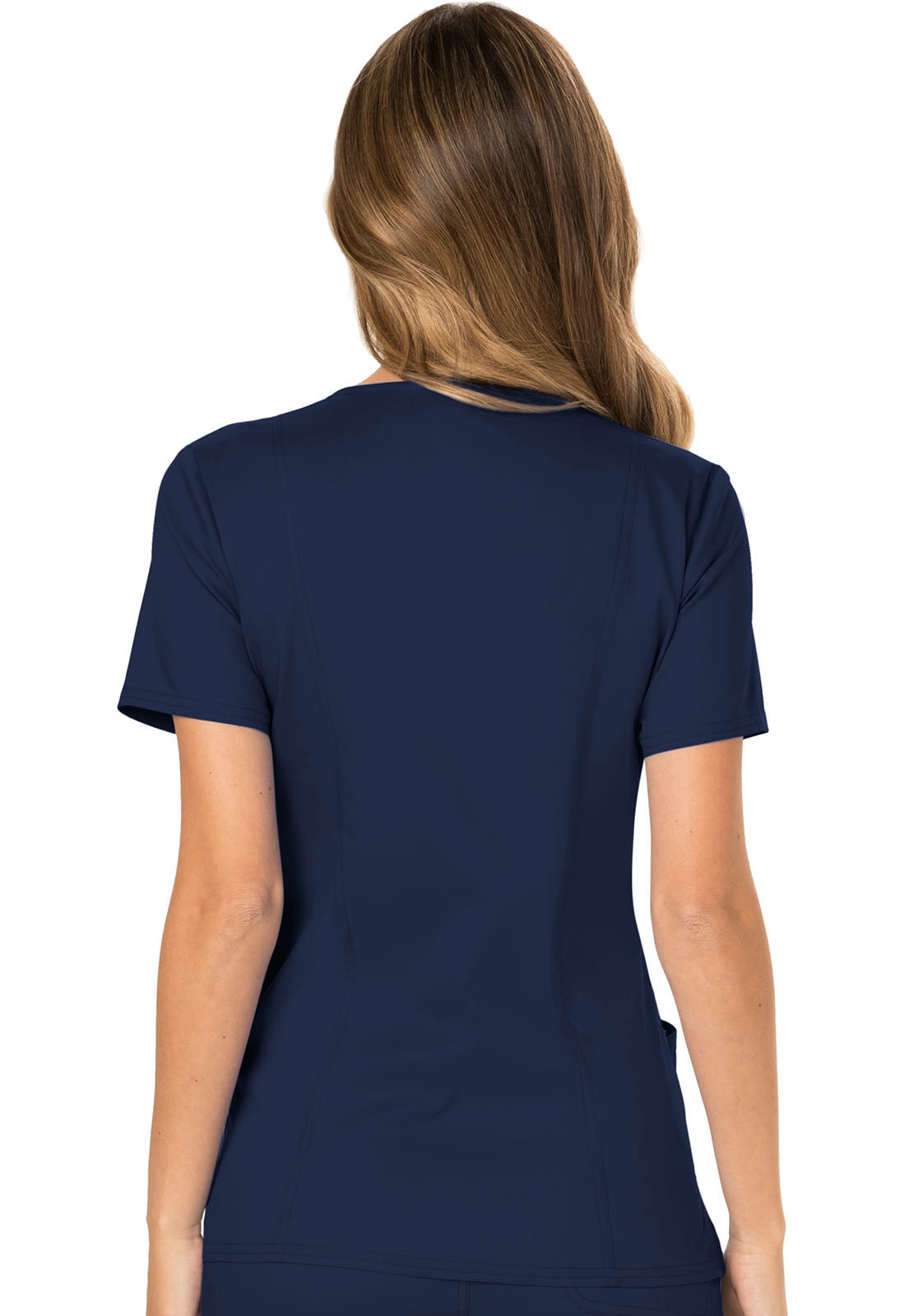 Women's Mock Wrap Solid Scrub Top - Plus