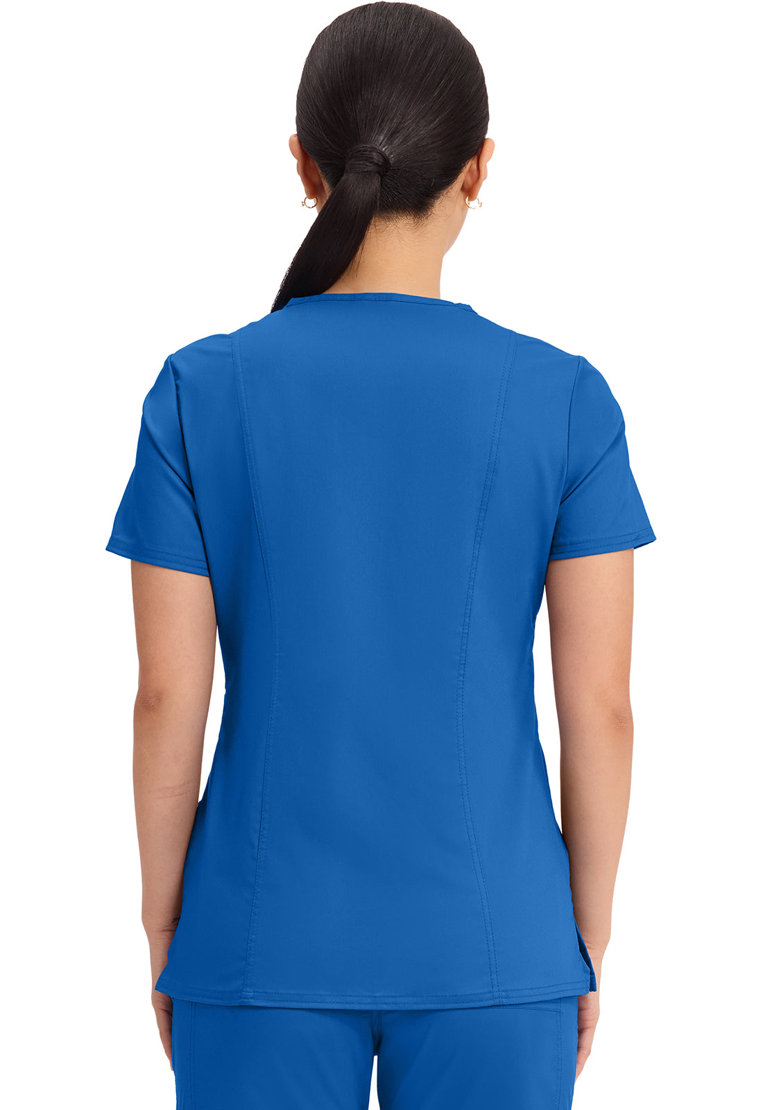 Women's Mock Wrap Solid Scrub Top - Plus