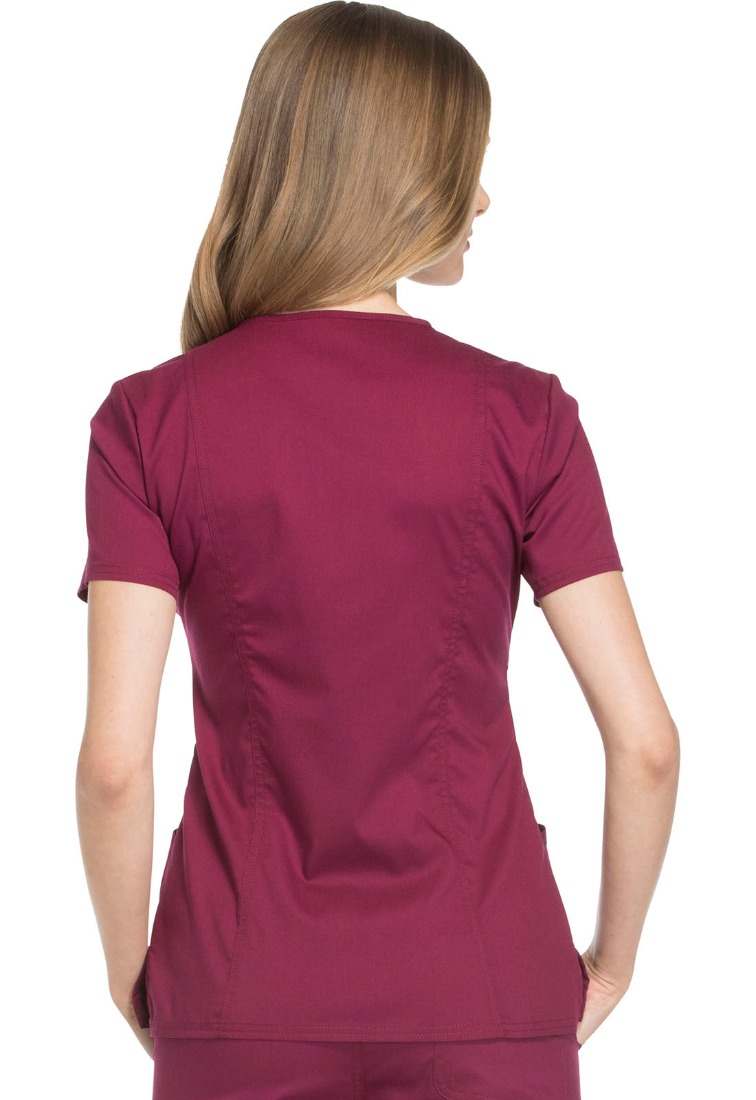 Women's Mock Wrap Solid Scrub Top - Plus