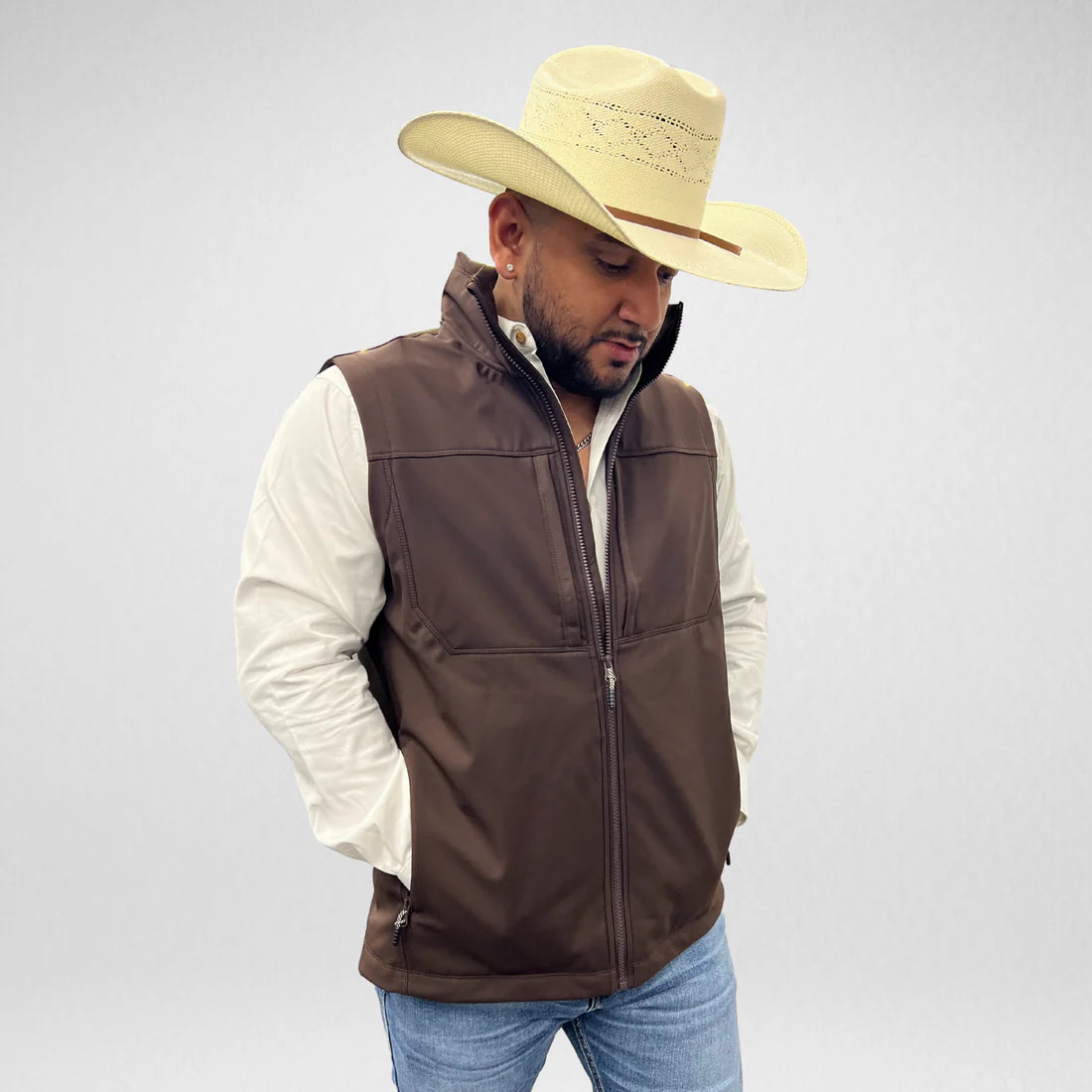 Men's APS Softshell Vest - Chocolate