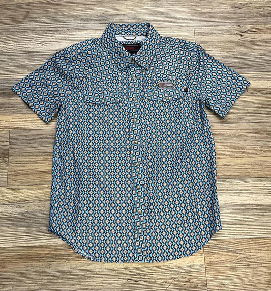 Rock&Roll Aztec Tek Western Snap - Blue