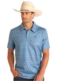 PANHANDLE SLIM SS SNAP POLO - BLUE
