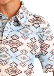 Rock & Roll Aztec Printed Youth Polo - White