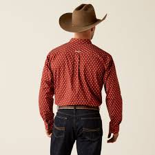 ARIAT Pax Burgundy LS SHRT