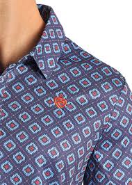 ROCK&ROLL AZTEC PRINTED POLO - LIGHT NAVY