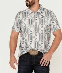 ROCK&ROLL SS AZTEC STRIPE POLO - NATURAL