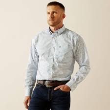 ARIAT WF Baker Blue LS SHRT