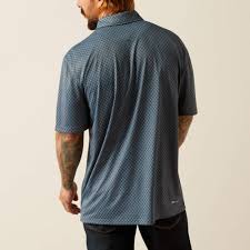 Ariat All Over Newsboy Blue SS Polo