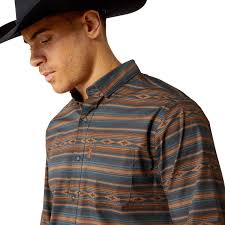 Ariat Mayor MDRN Turquoise LS SHRT