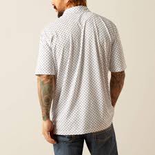 ARIAT All Over White Geo SS Polo