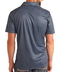 ROCK&ROLL GEO PRINTED POLO - NAVY