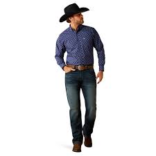 Ariat Cade Navy LS SHRT