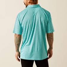 Ariat All Over Aruba Blue SS Polo