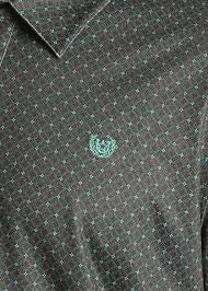 PANHANDLE SS GEO SNAP KNIT POLO - TURQUOISE