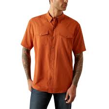 ARIAT Western Venttek Snp Baked Clay SS SHRT