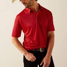 Ariat All Over Haute Red SS Polo