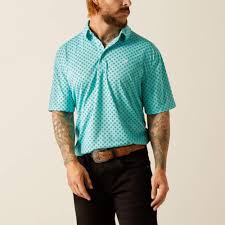 Ariat All Over Aruba Blue SS Polo
