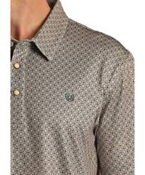 PANHANDLE SS GEO SNAP KNIT POLO - TAN