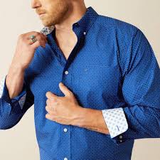 Ariat WF BODIE Navy LS SHRT