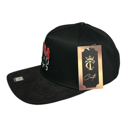 Contti LA Red Bottom Black Cap