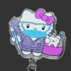 Cartoon character with a face mask, toothbrush, and tooth model on a dark background