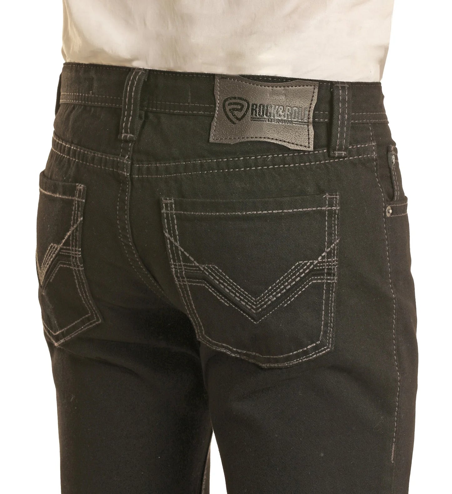 Rock&Roll Black Slim Straight Jeans