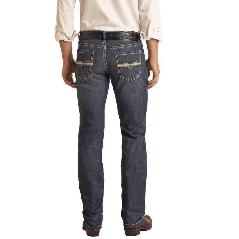 Rock & Roll Men's Revolver Slim Straight Jeans