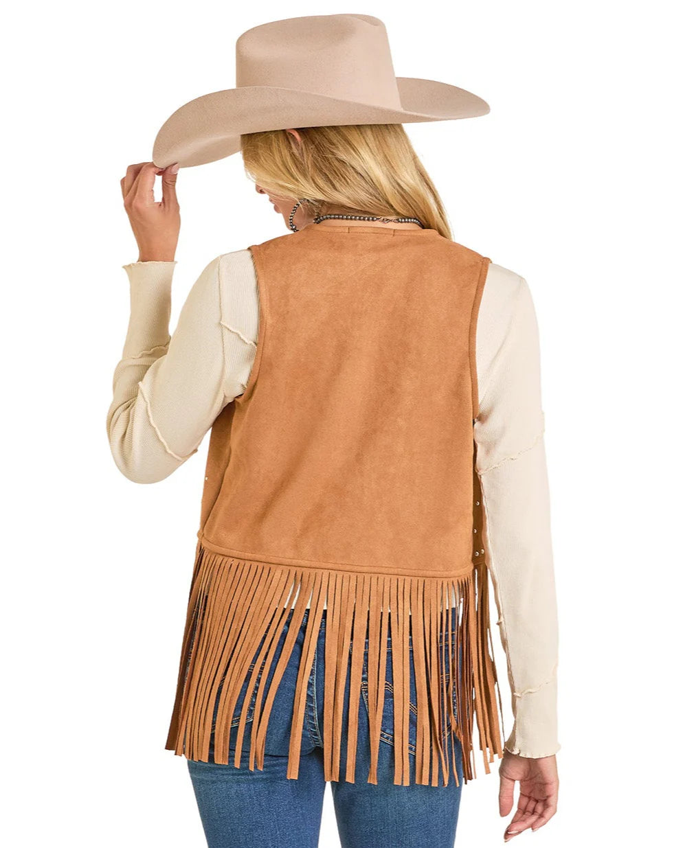 Women's Rock&Roll Fringe Studded Vest