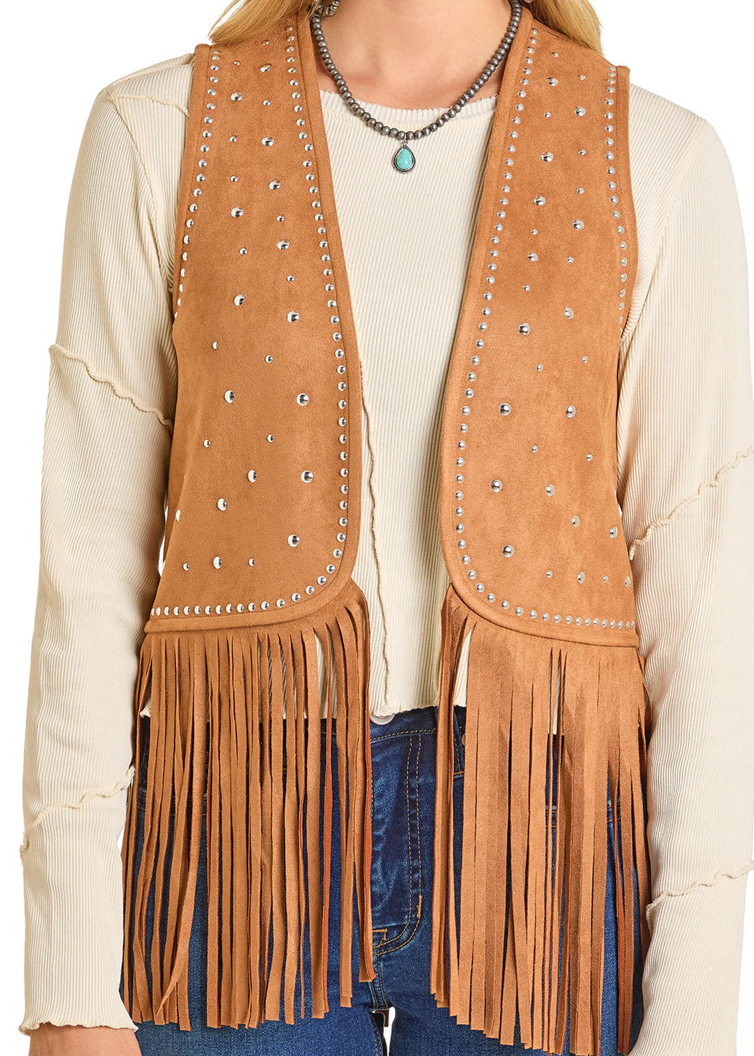 Women's Rock&Roll Fringe Studded Vest
