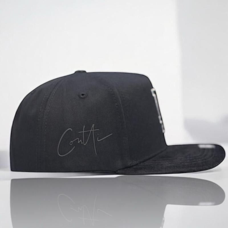 Contti LA Red Bottom Black Cap