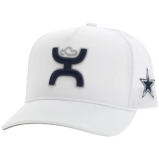 Dallas Cowboys Hat White w/Navy & Grey Hooey Logo