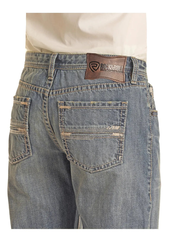 Rock & Roll Men's Relaxed Bootcut Light Wash Jeans
